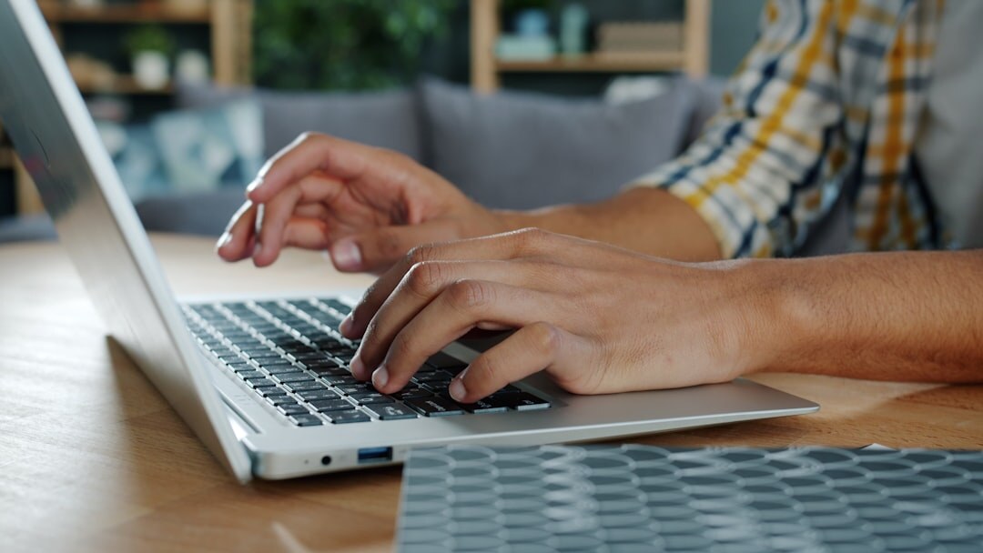 aspiring writer at computer